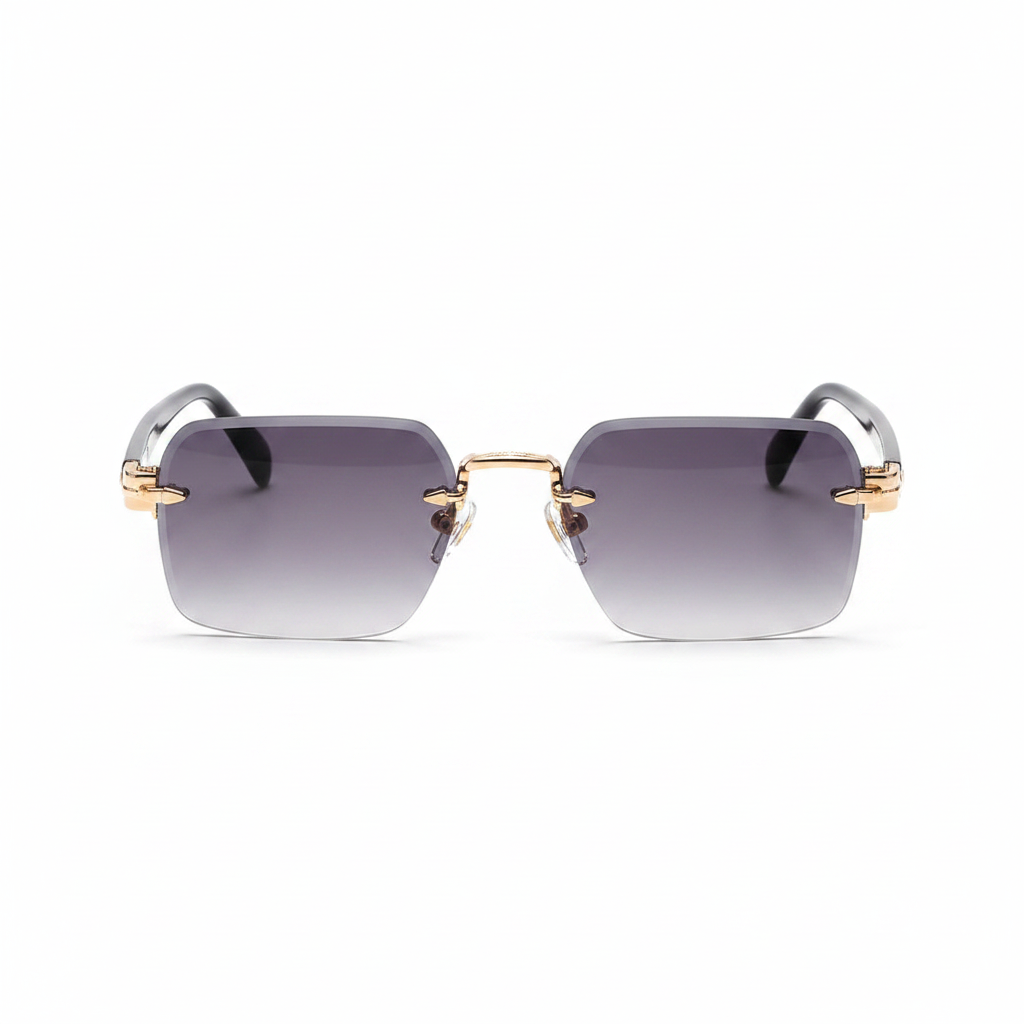 MONARQUE Rimless Sunglasses - Gold Details