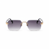 MONARQUE Rimless Sunglasses - Gold Details