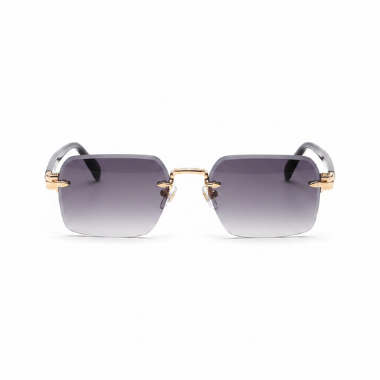 MONARQUE Rimless Sunglasses - Gold Details